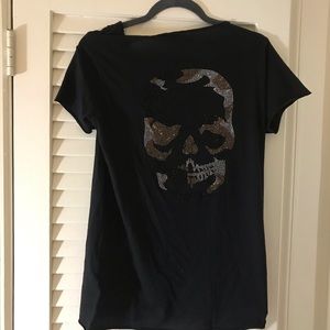 NWT-Zadig &Voltaire black tunisien shirt skull